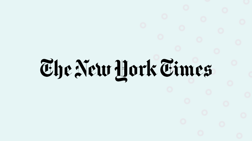 NY Times logo with background