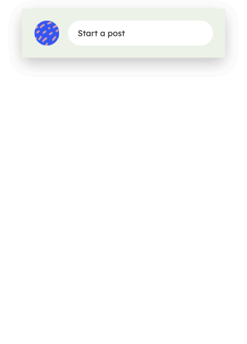 Screenshot of the Togetherall community feed showing a "Start a post" input field with a blue abstract avatar icon.