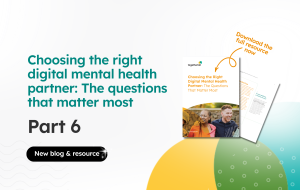 Banner with preview of the document 'choosing the right digital mental health provider: the questions that matter most' with 'Part 5' and a decorative non clickable button