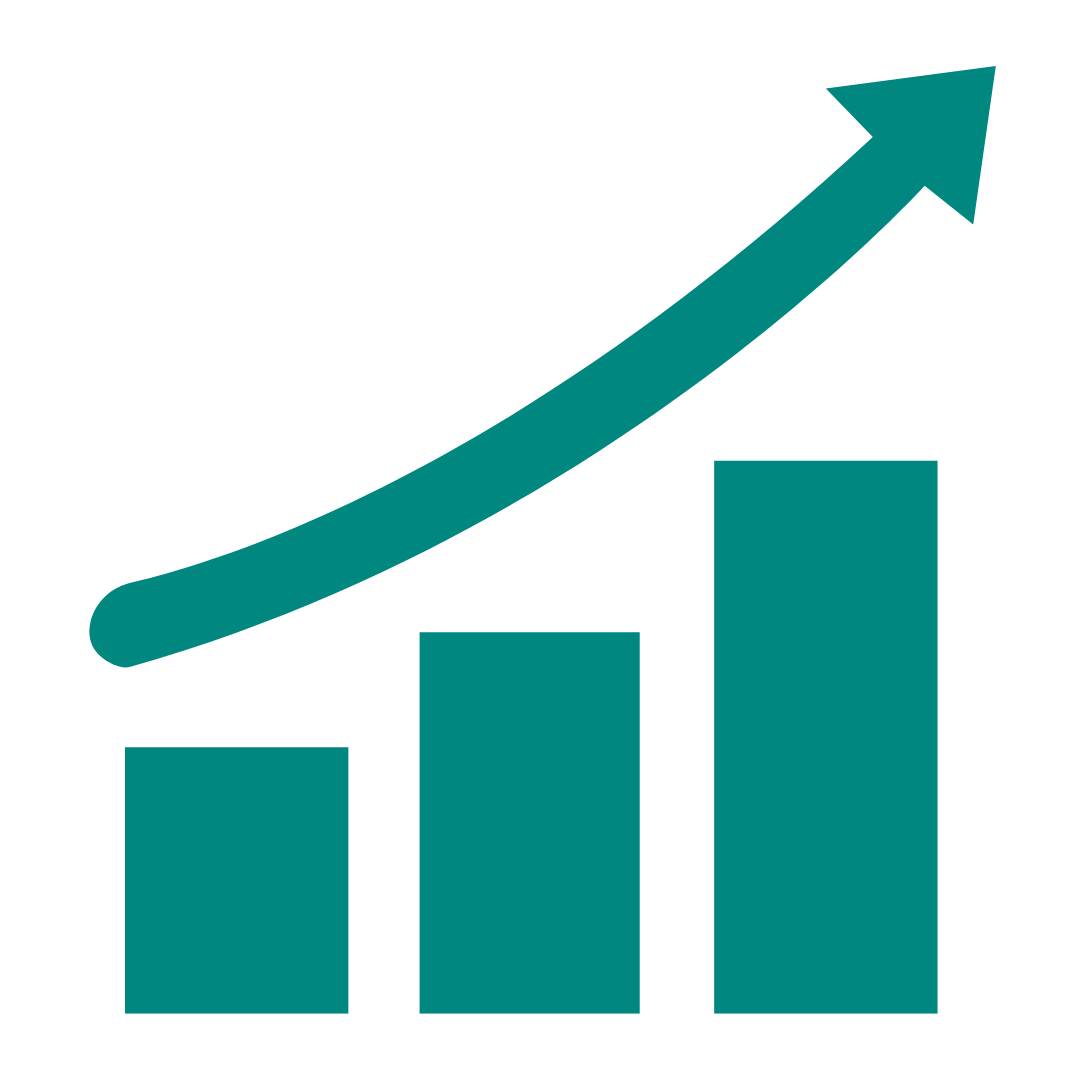 Chart icon representing results.